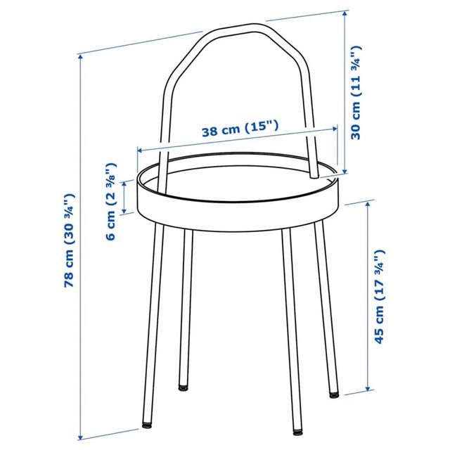 Mesa auxiliar IKEA BURVIK blanca y madera