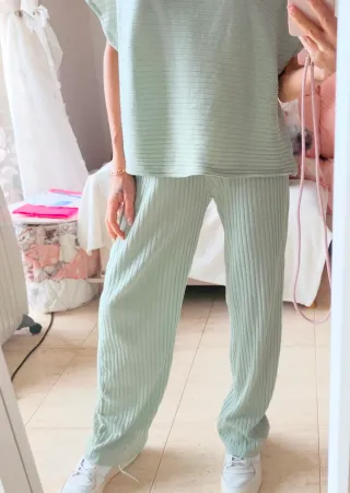 Conjunto dos piezas verde aguamarina