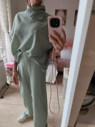 Conjunto dos piezas verde aguamarina