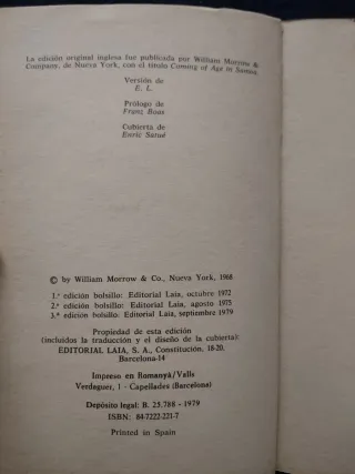 ADOLESCENCIA SEXO Y CULTURA EN SAMOA