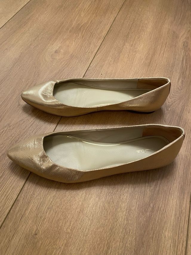 Bailarinas Massimo Dutti Talla 37 Doradas piel