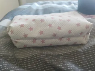 Neceser pequeño estrellas rosa y blanco