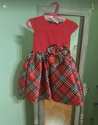 Vestito bambina rosso tartan