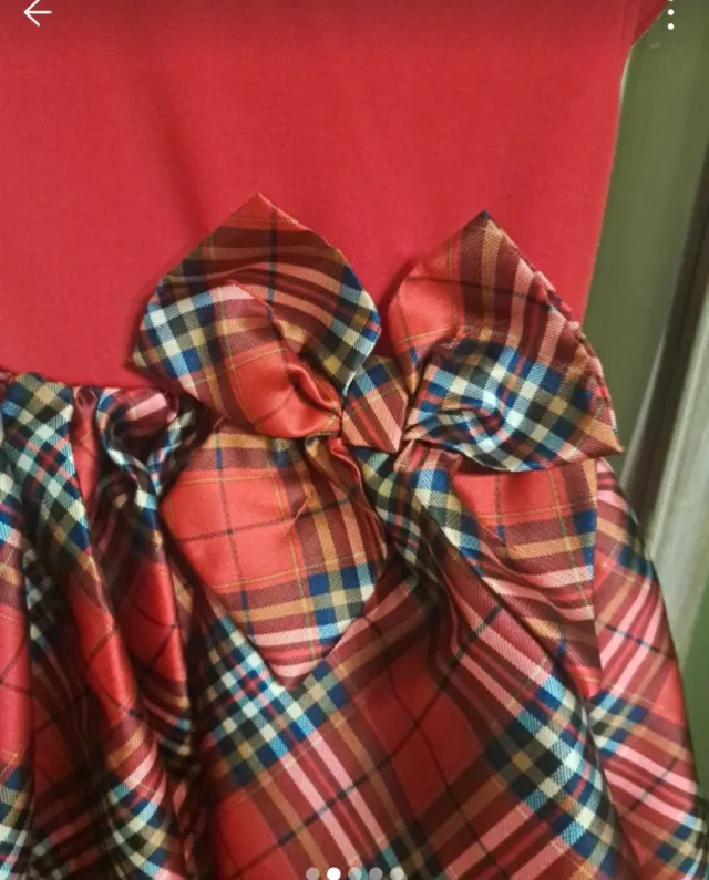 Vestito bambina rosso tartan