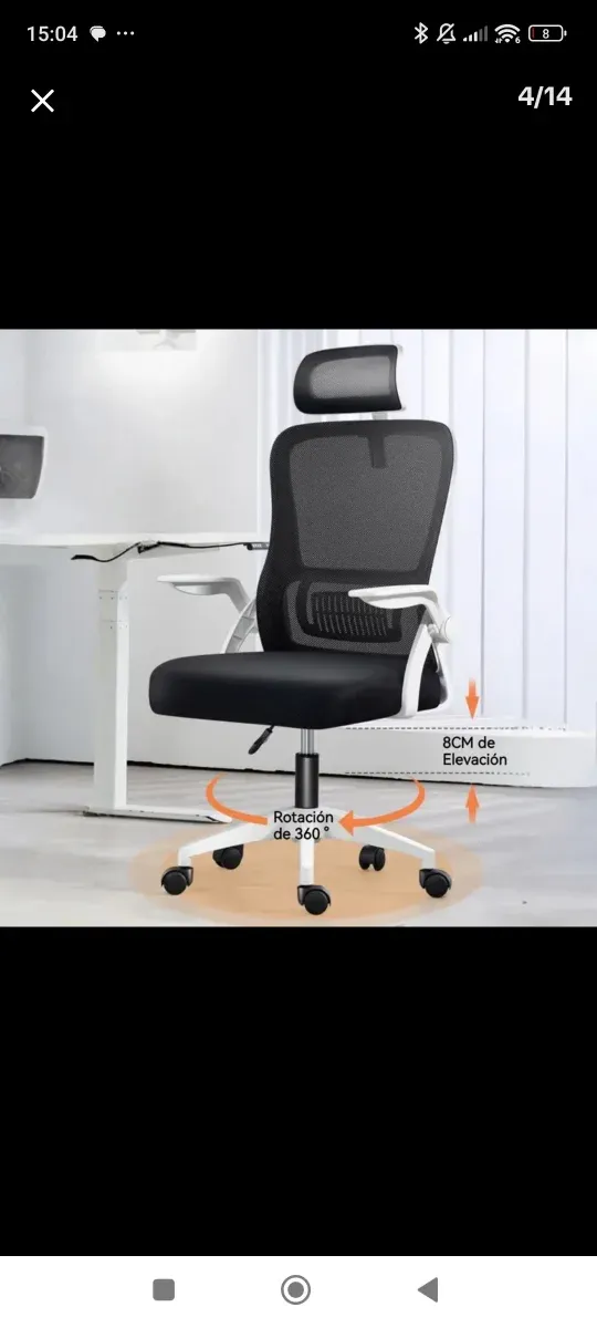 Silla de escritorio negra y blanca