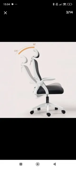 Silla de escritorio negra y blanca