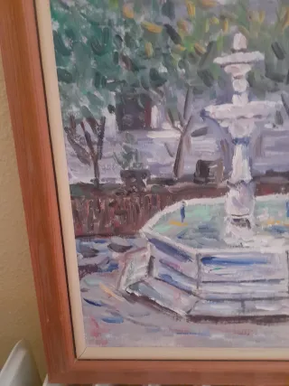 Cuadro pintado fuente Toledo 95