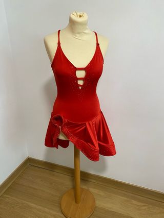 Vestido Baile Latino Deportivo Rojo