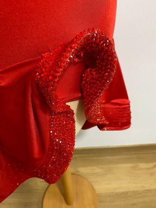Vestido Baile Latino Deportivo Rojo