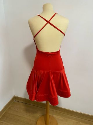 Vestido Baile Latino Deportivo Rojo