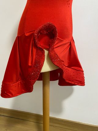 Vestido Baile Latino Deportivo Rojo