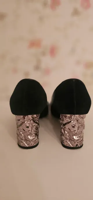 Zapatos de lujo Jorge Festa negros y plateados