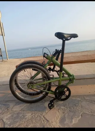 Bicicleta plegable verde