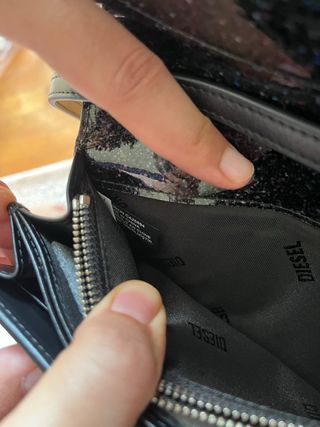 Portafoglio Diesel con tracolla nero