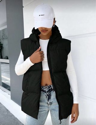 Chaleco acolchado negro SHEIN talla S - nuevo