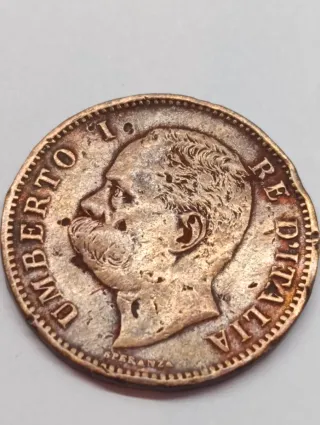 5 Centesimi 1895/1896 Umberto I Rare