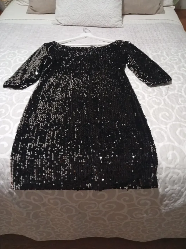 Vestido fiesta lentejuelas negro