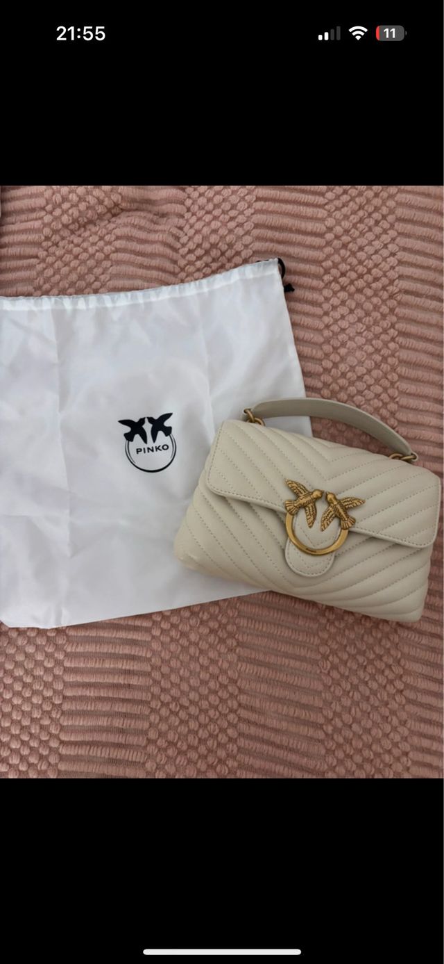 Bolso Pinko Love Lady Puff Mini Beige