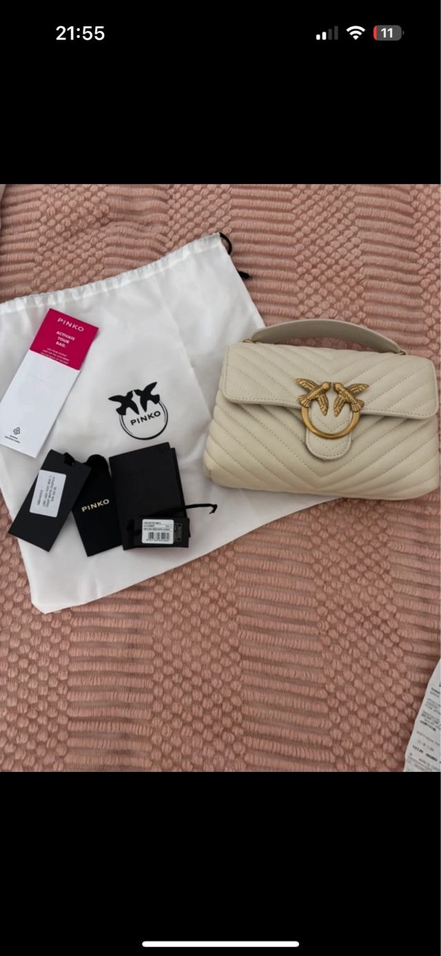 Bolso Pinko Love Lady Puff Mini Beige