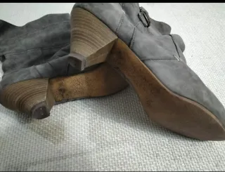 Botines piel vintage grises