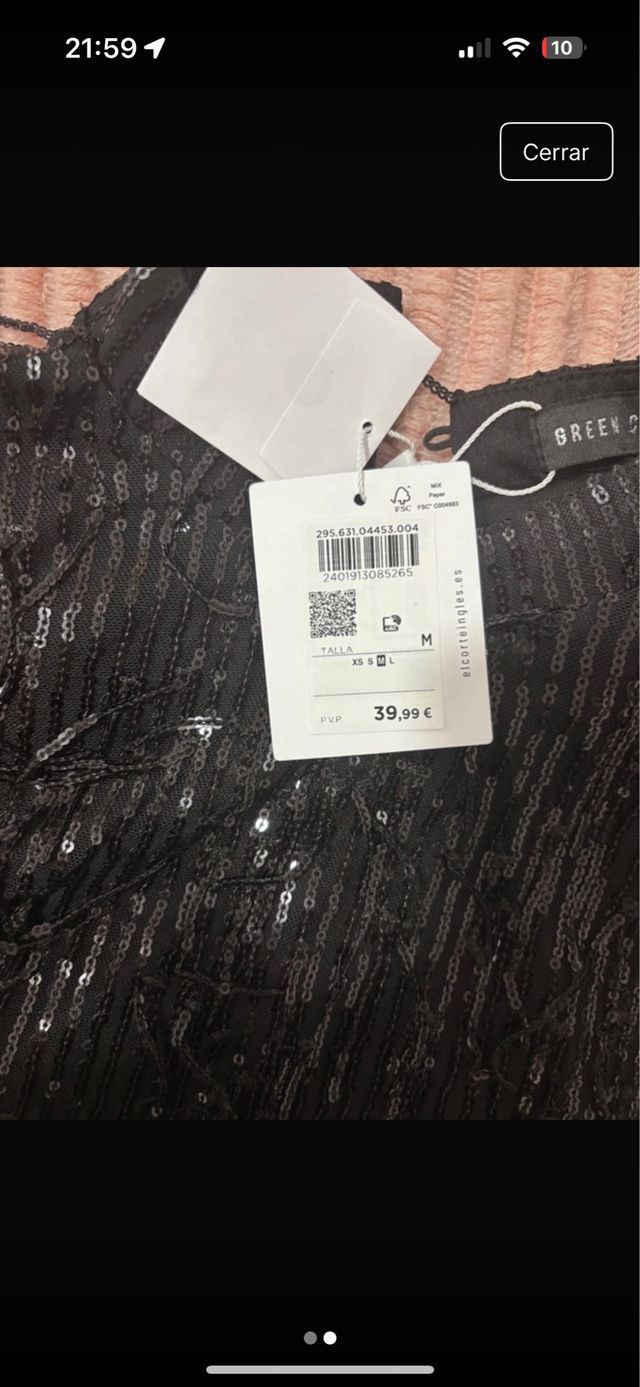 Top lentejuelas Green Coast negro