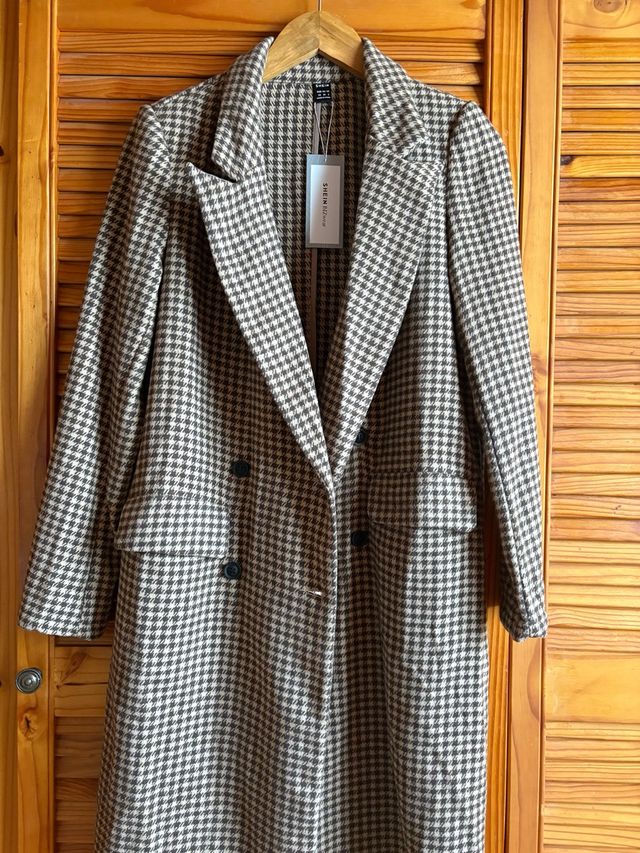 Abrigo paño pata gallo nuevo