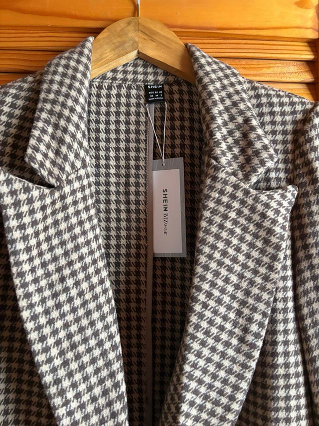 Abrigo paño pata gallo nuevo