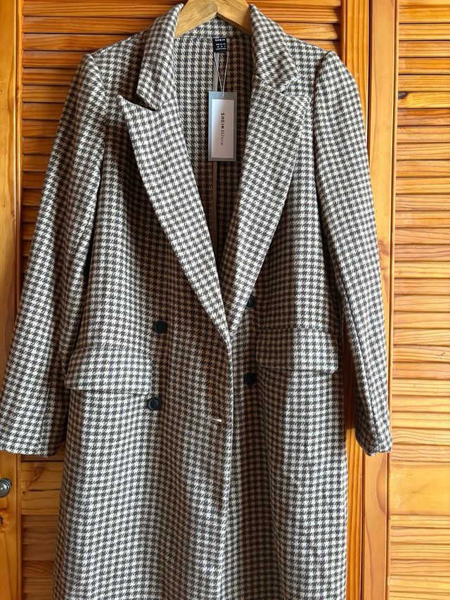 Abrigo paño pata gallo nuevo