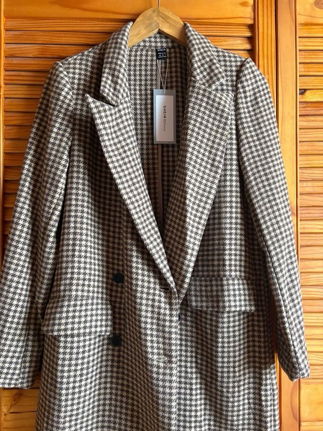 Abrigo paño pata gallo nuevo