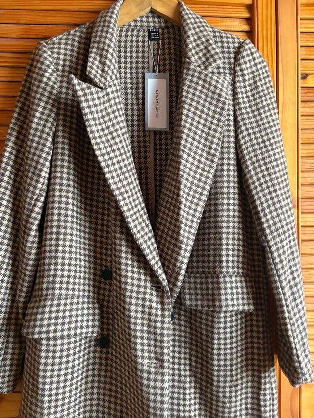 Abrigo paño pata gallo nuevo