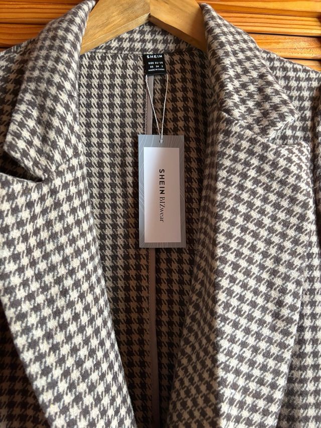 Abrigo paño pata gallo nuevo