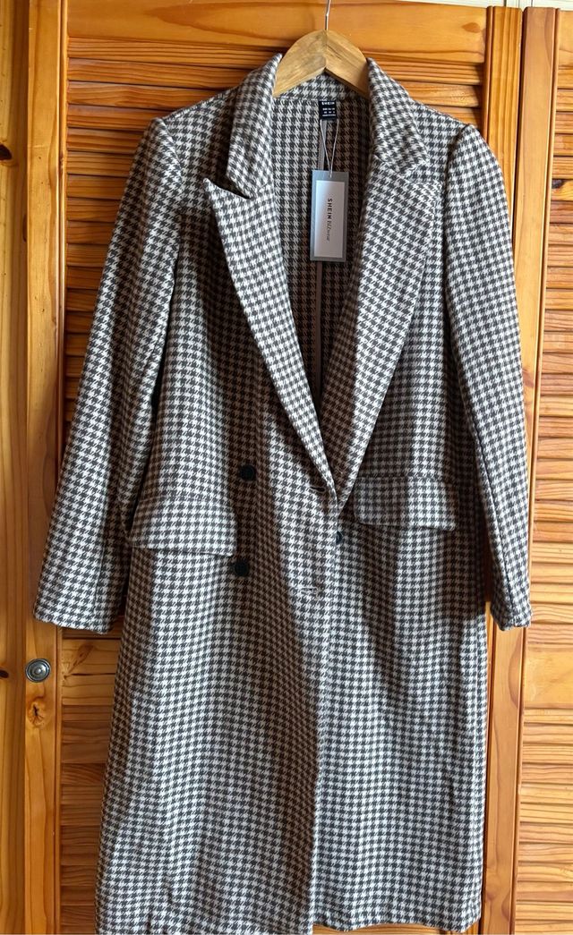 Abrigo paño pata gallo nuevo