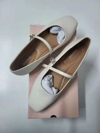 Bailarinas Graceland tipo Merceditas Beige/Blanco