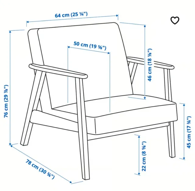 Sillón Ekenäset Ikea Madera y Tela