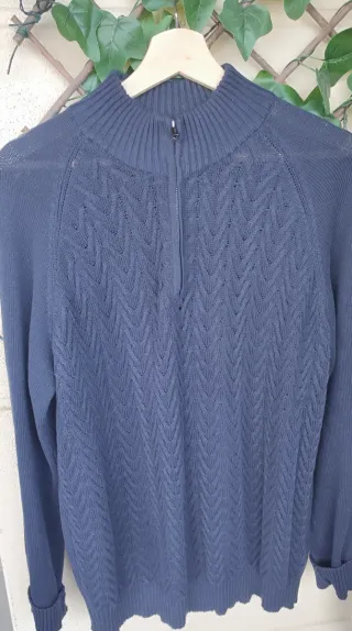 Jersey chico azul con cremallera