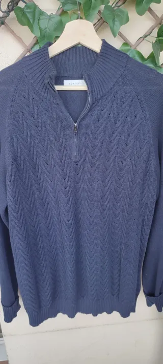 Jersey chico azul con cremallera