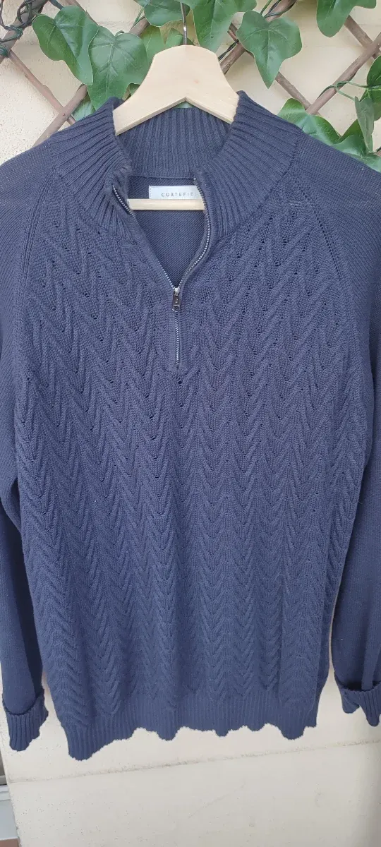 Jersey chico azul con cremallera