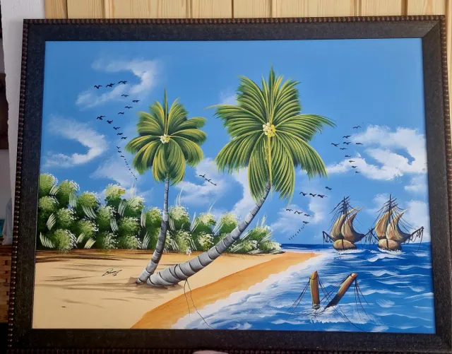 Pintura al óleo: Paisaje tropical