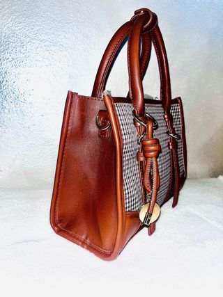 Borsa donna a quadri marrone