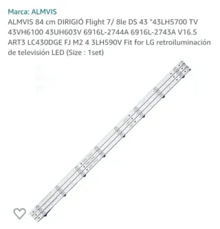 Retroiluminación LED TV LG 43