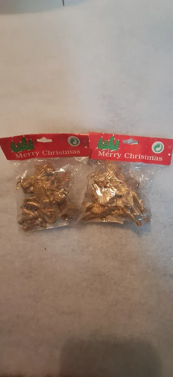 Angelitos para colgar - Adornos Navideños Dorados