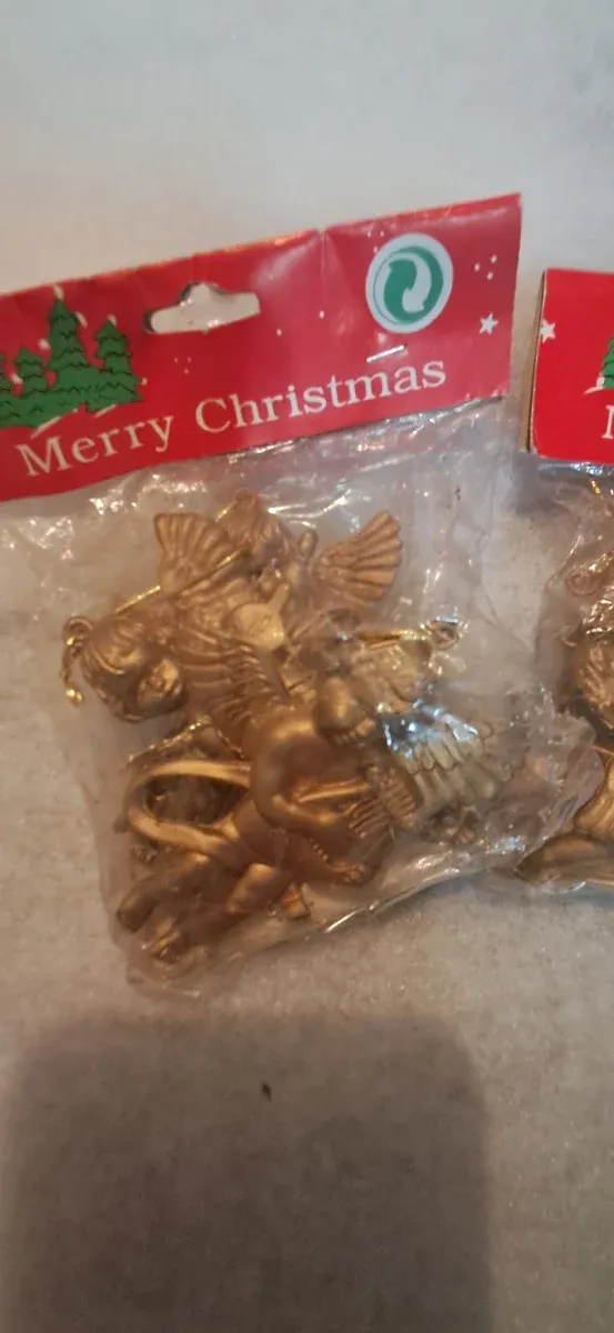Angelitos para colgar - Adornos Navideños Dorados