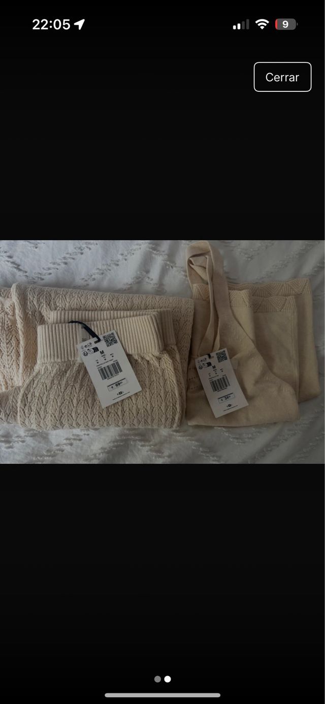 Conjunto Scalpers beige tejido