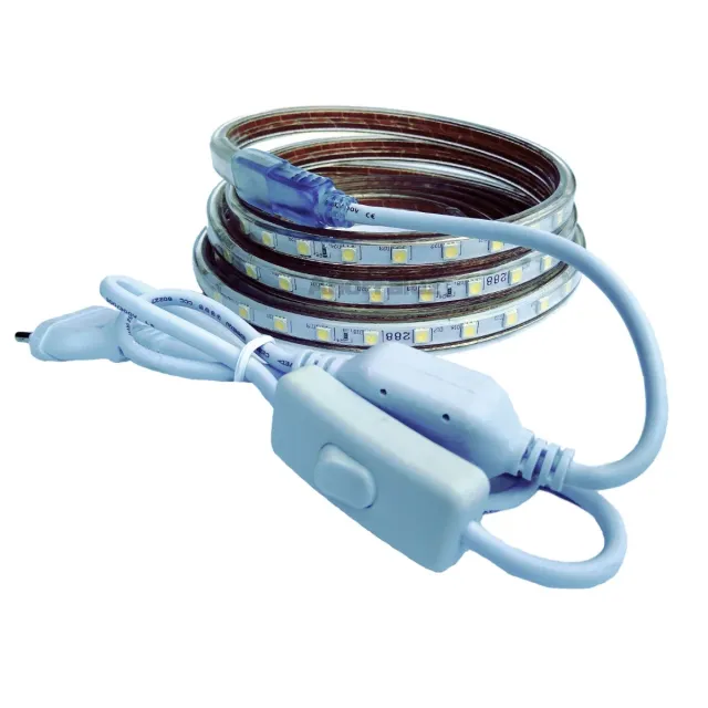 Tira LED 5050 3m Cálida 220v con Interruptor