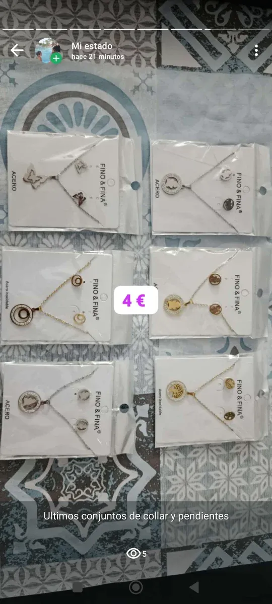 Conjunto collar y pendientes FINO & FINA