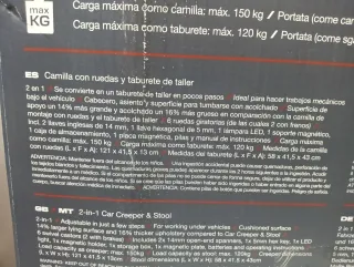 PARKSIDE Camilla y Taburete Taller 2 en 1