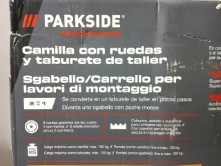 PARKSIDE Camilla y Taburete Taller 2 en 1