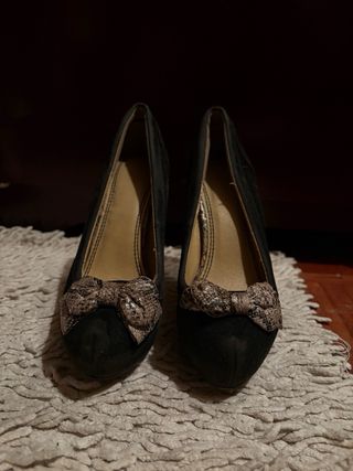 Tacones negros altos Blanco