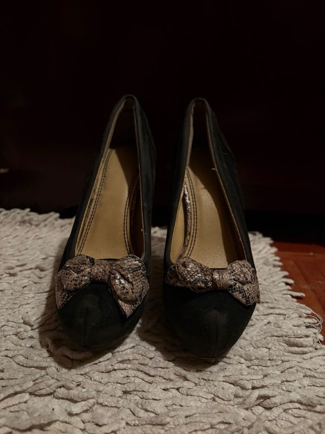 Tacones negros altos Blanco