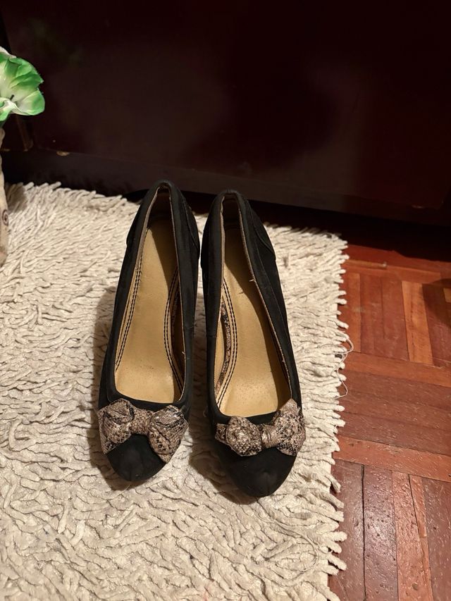 Tacones negros altos Blanco